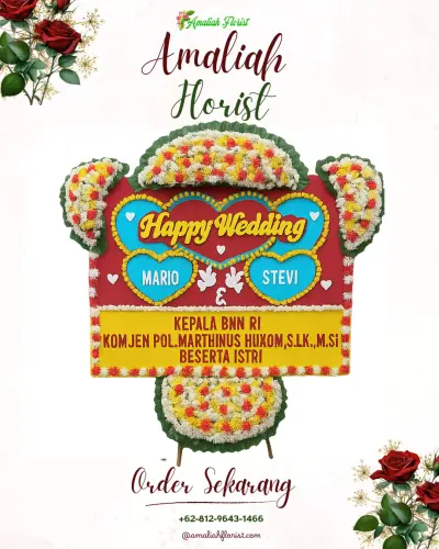 Karangan Papan Bunga Pernikahan di Pajarakan Karya
